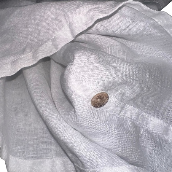 Biton Key West Linen Sailor Shorts Front Button High Waist in Ivory Size 6 - Picture 3 of 9